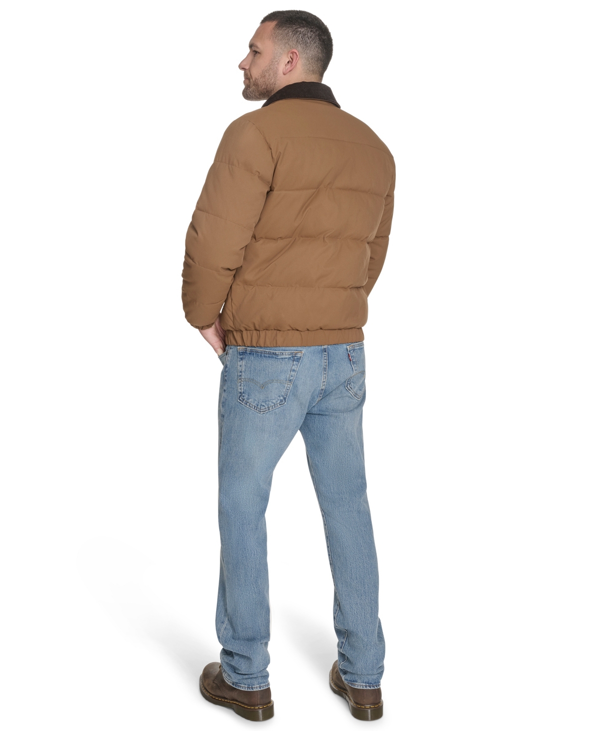 Levi's Corduroy Collar Midweight Quilted Jacket In Brown