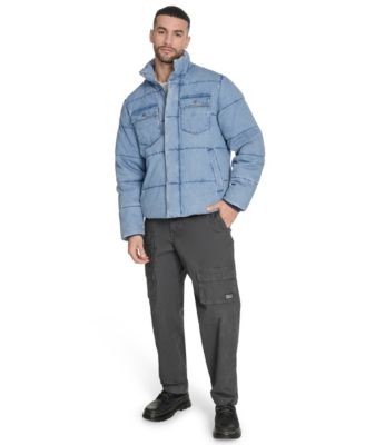 Men's Denim Quilted Puffer Jacket