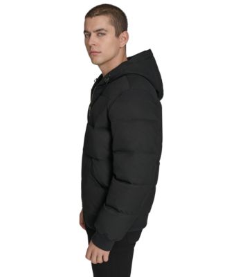 Men's Quilted Bomber with Hood Jacket