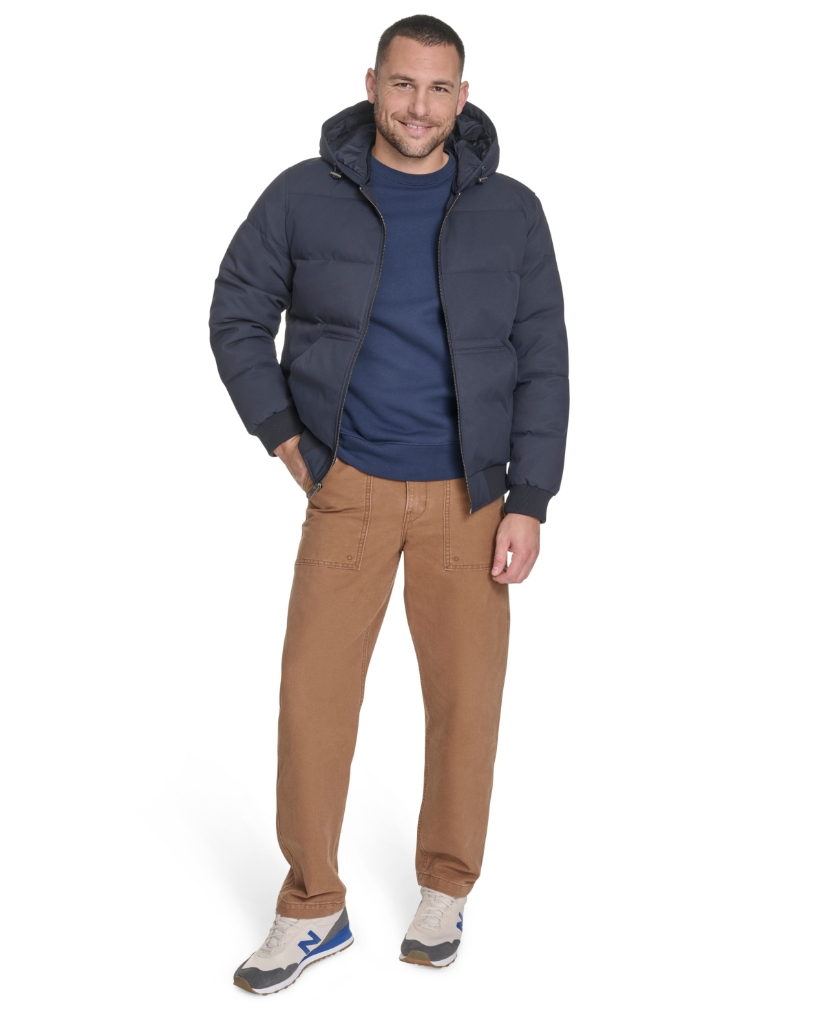 Levi's Men's Quilted Bomber With Hood Jacket In Blue