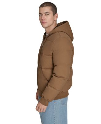 Men's Quilted Bomber with Hood Jacket