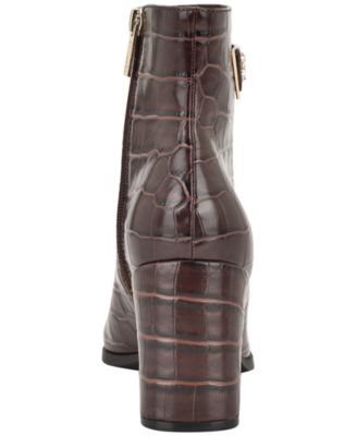 Womens Lusera Flared Block Heel Dress Booties