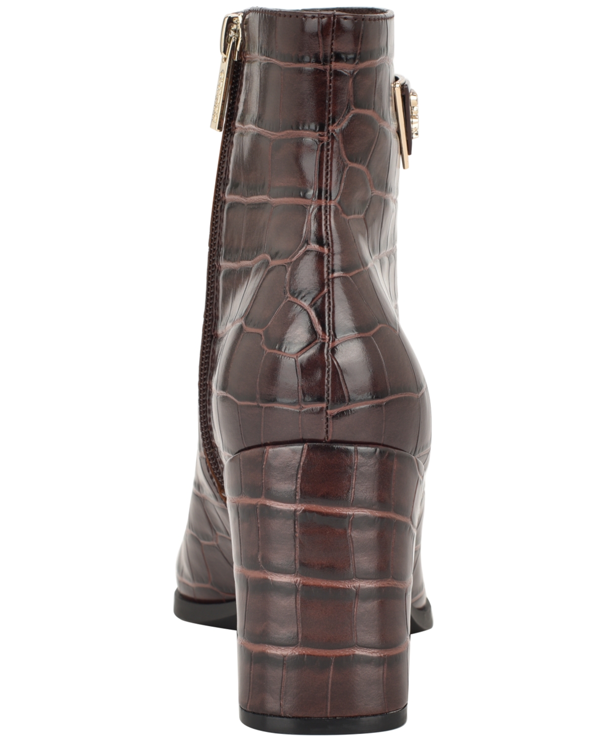 Guess Womens Lusera Flared Block Heel Dress Booties In Brown