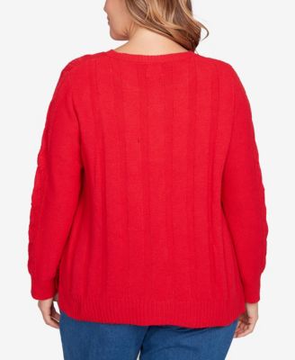 Plus Size Mixed Cable Cozy Sweater