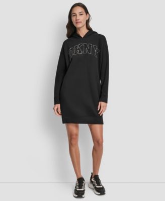 Women's Exploded Rhinestone Varsity Logo Hoodie Sneaker Dress