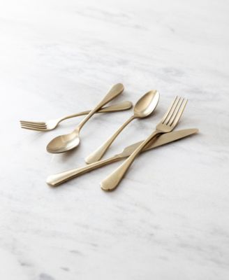 Ellsie Antiqued Champagne 20-Pc. Flatware Set, Service For 4