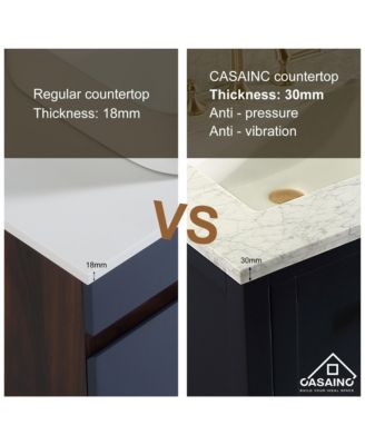 60-Inch Solid Wood Bathroom Vanity with Matching Top and Ceramic Basin