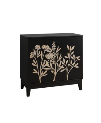 31.5" 1-Pc. Vintage Carved Buffet Cabinet with Adjustable Shelves and 2 Doors