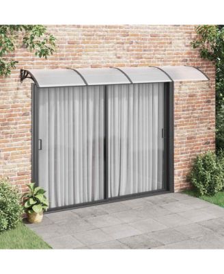 Door Canopy Black Polycarbonate, ABS, Aluminum Large Door Canopy