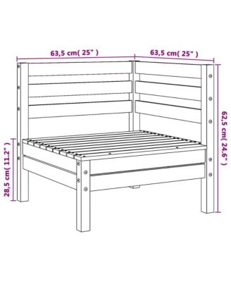 Garden Sofa Wax Brown Solid pine wood Medium Modular