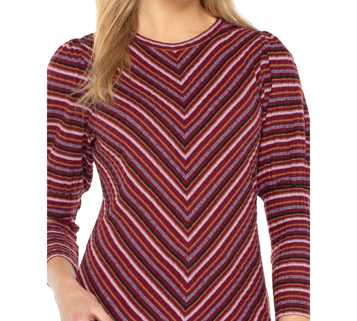 Liverpool Los Angeles Women's Striped Crewneck Top
