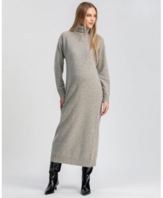 Maternity Cozy Turtleneck Sweater Gressoney Maxi Dress