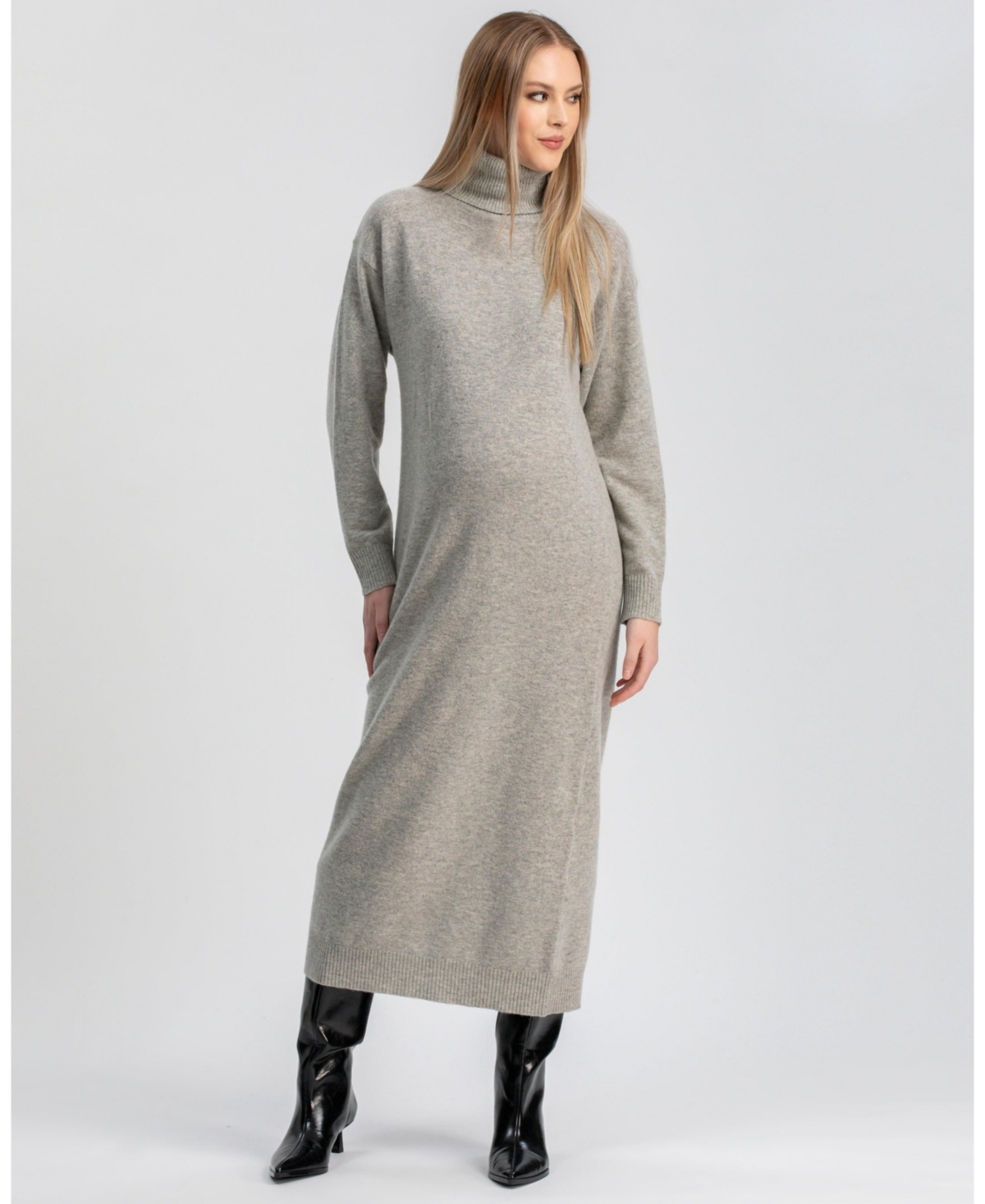 Pietro Brunelli Maternity Cozy Turtleneck Sweater Gressoney Maxi Dress