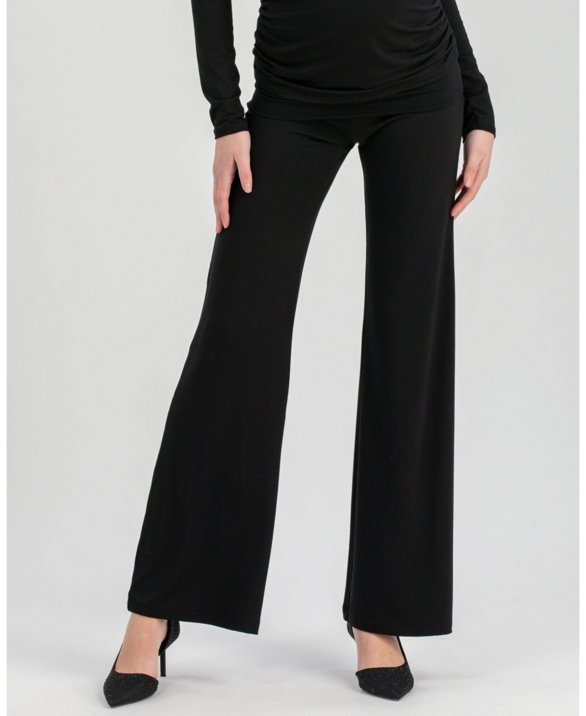 Pietro Brunelli Maternity Travis Trousers with Ruched Waist and Flared Fit