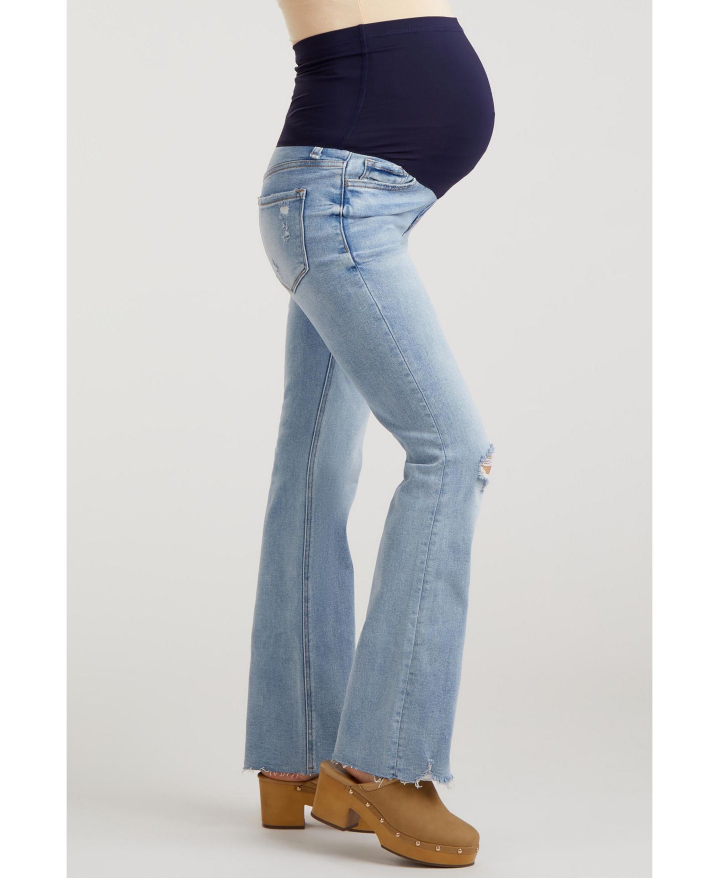 Женские джинсы Pinkblush Light Blue Distressed Bootcut, цвет: Синий — фото 2