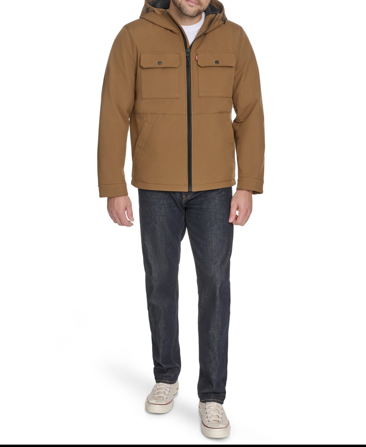 Levi's Men's Rib Stop Softshell With Hood Jacket In Blue
