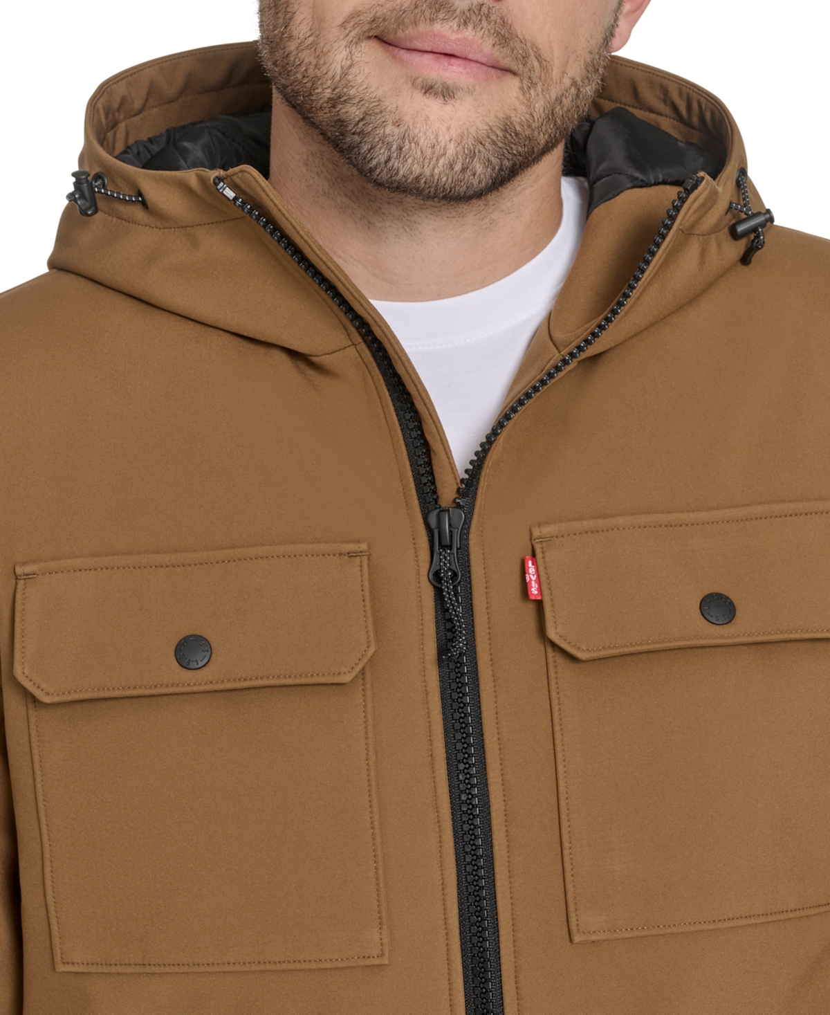 Levi's Men's Rib Stop Softshell With Hood Jacket In Blue
