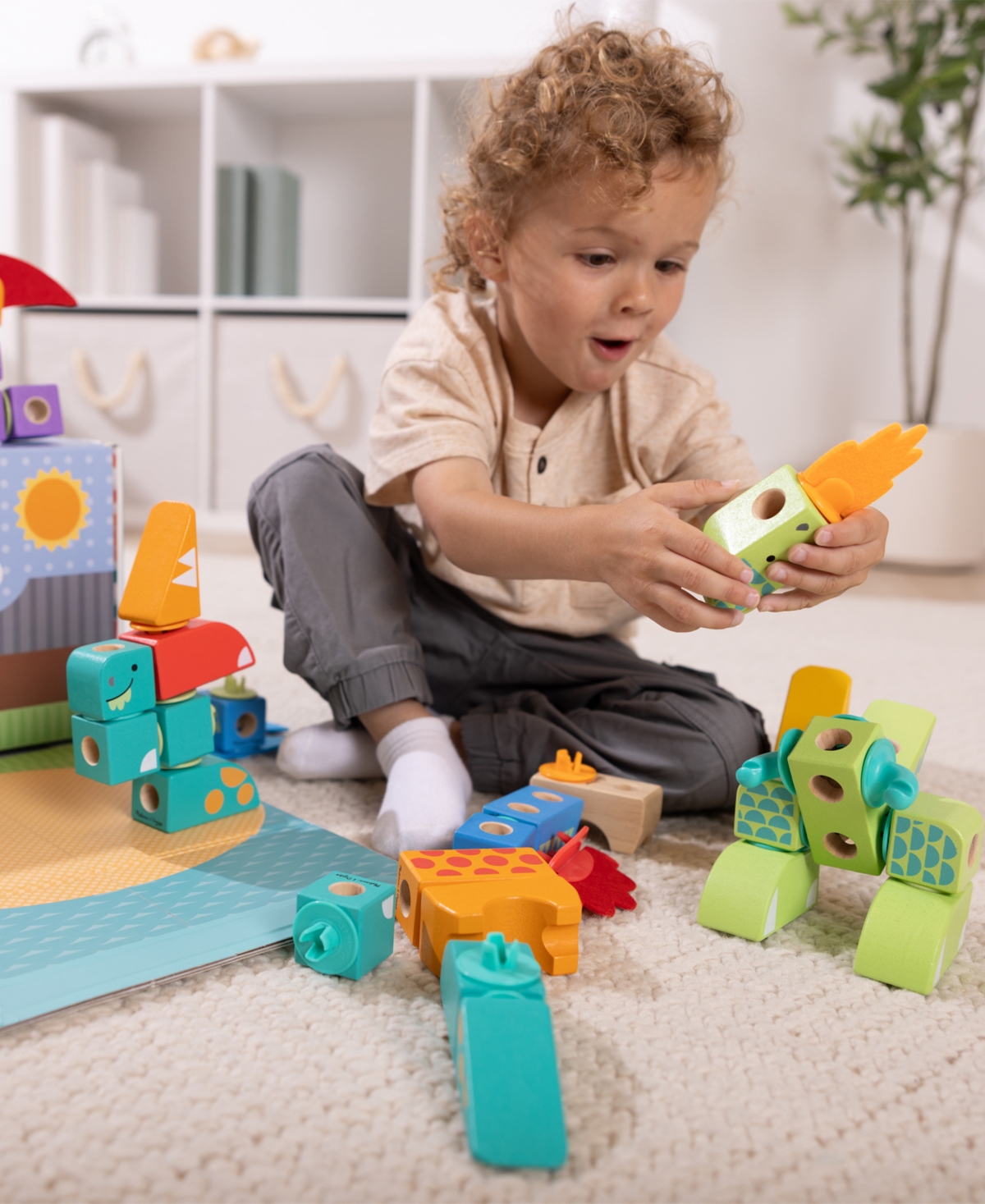 Melissa & Doug Dinosaur Blockables Play Set Toy In Multi