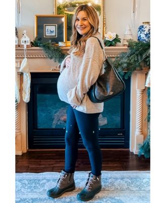 Taupe Basic Drop Shoulder Maternity Sweater