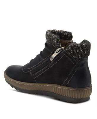 CLEORA Water Resistant Dual-Zip Bootie with Faux Shearling Lining