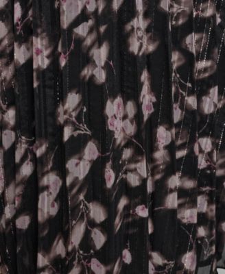 Women's Long Sleeve Crinkle Empire Waist Dress