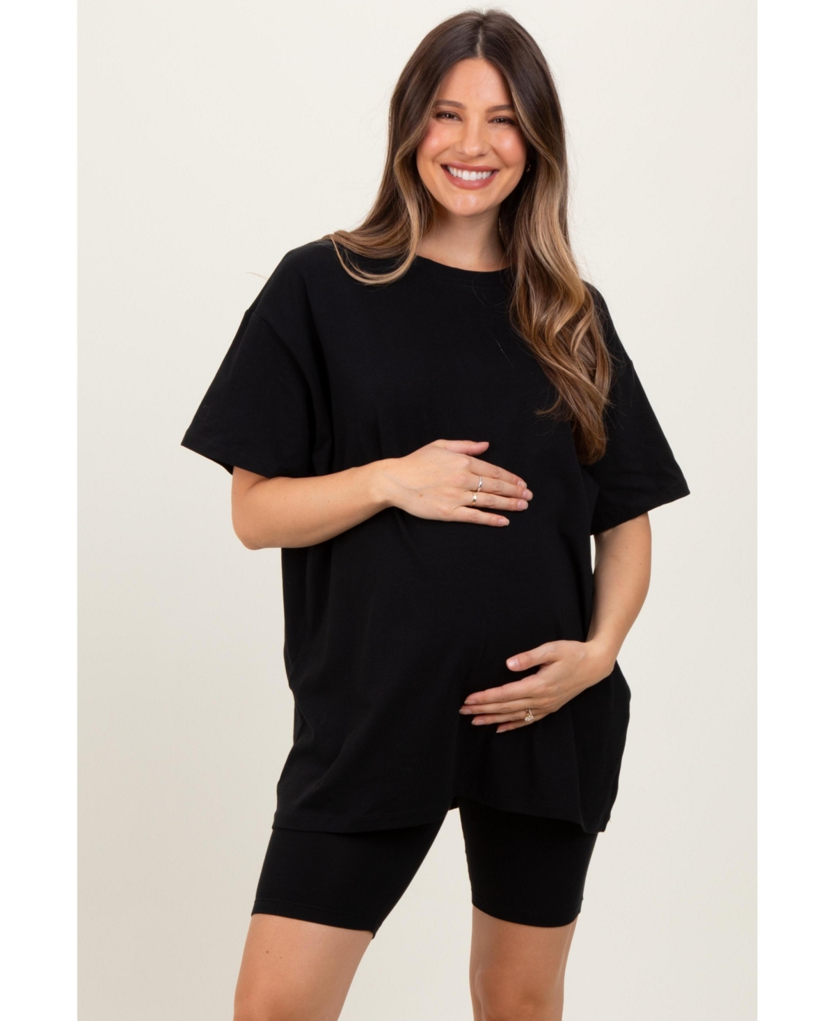Pinkblush Maternity Black Biker Shorts Set