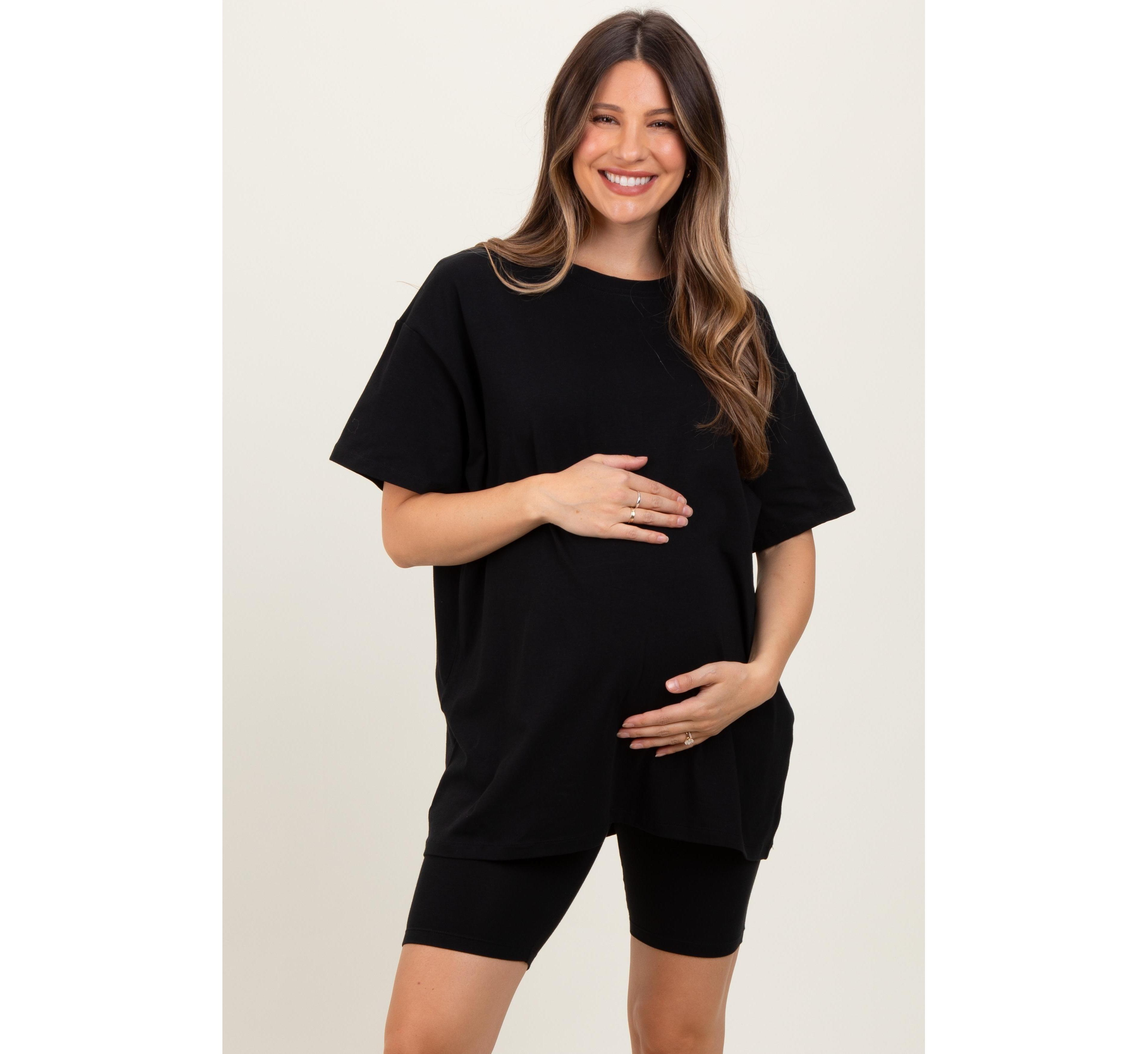 Pinkblush Maternity Black Biker Shorts Set