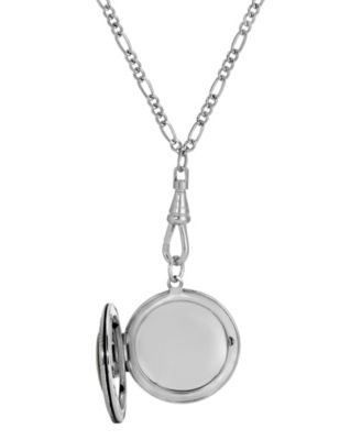 Black Floral Decal Locket Necklace