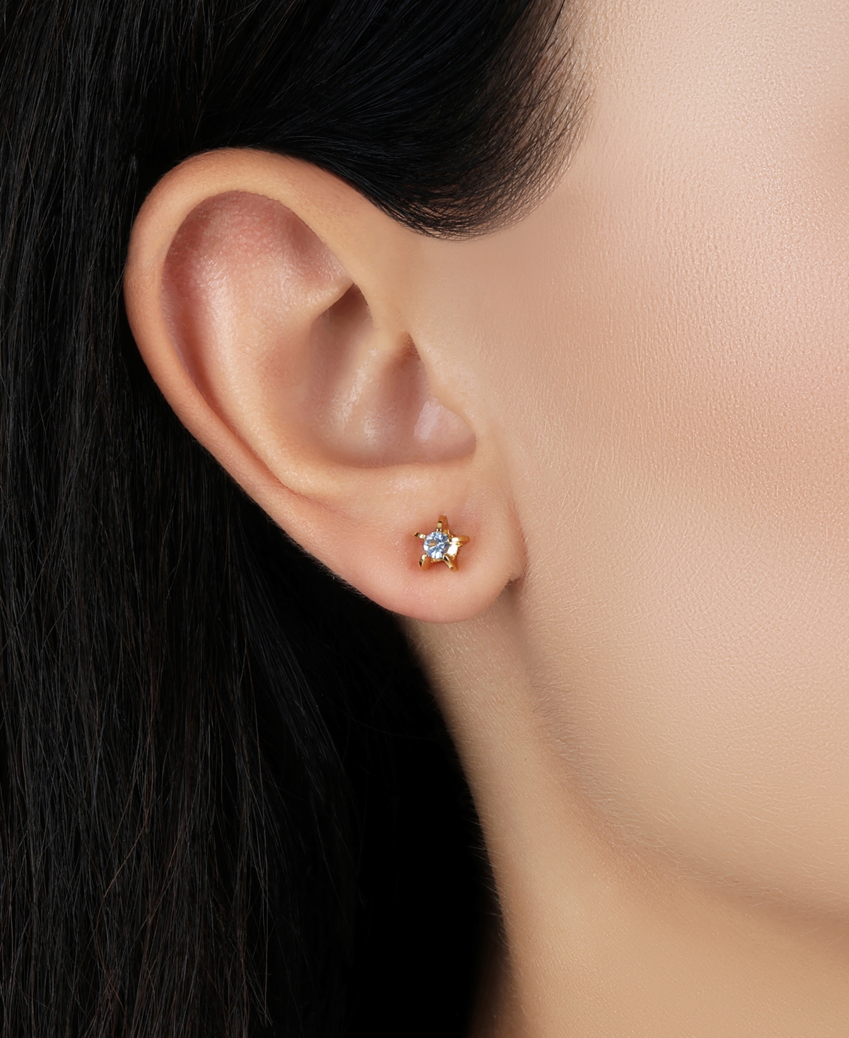 2028 Gold Tone Lt Blue Star Stud Earrings In Blue