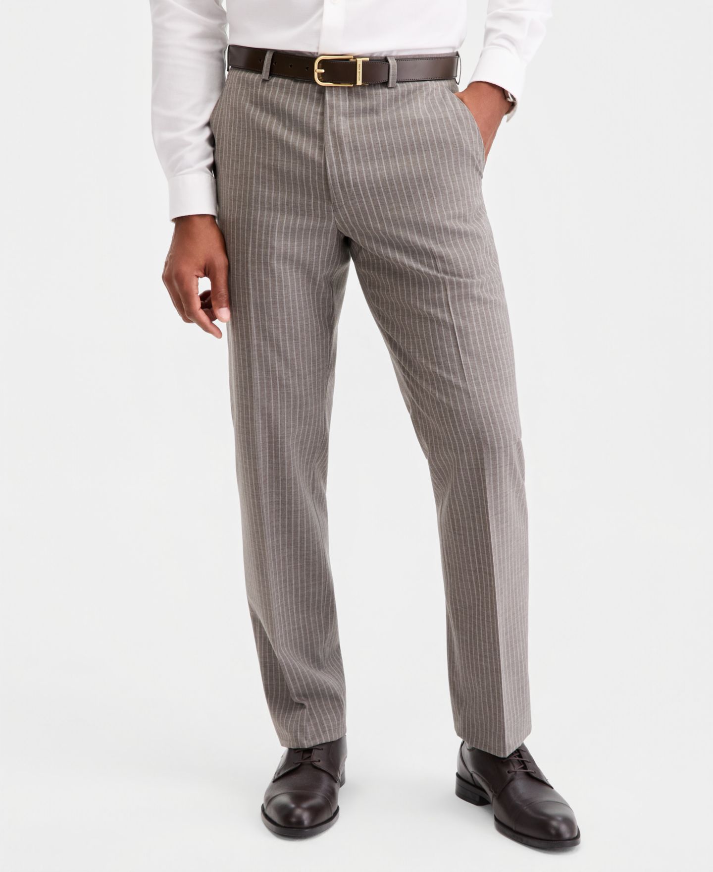 Мужские брюки Michael Kors Classic-Fit Grey Pinstripe Suit Separates Pant, цвет: Серый — фото 2