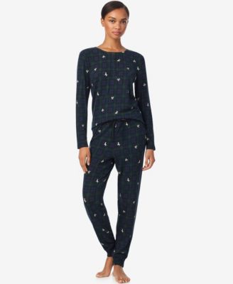 Lauren Ralph Lauren - Women's Long Sleeves Henley Jogger Pajama Set