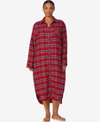 Lauren Ralph Lauren - Plus Size Long Sleeve Sleepshirt