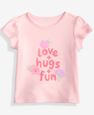 First Impressions - Baby Girls Love Hugs Fun Short-Sleeve T-Shirt