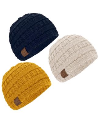 3pk Warmzy Baby Beanies, 0-36 months Baby Hats, Baby Winter Hat for Newborn, Infant, Toddlers, Boys, Girls