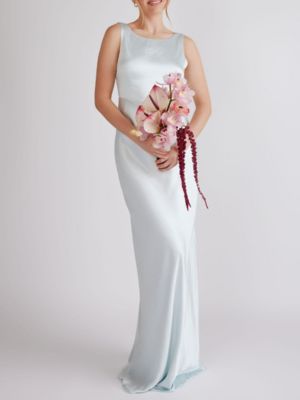 Women's Cowl Back Satin Bridesmaid Dress