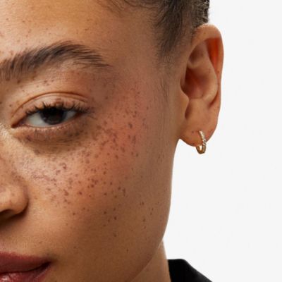 Huggie Hoop Earrings - Pave Huggie Hoops