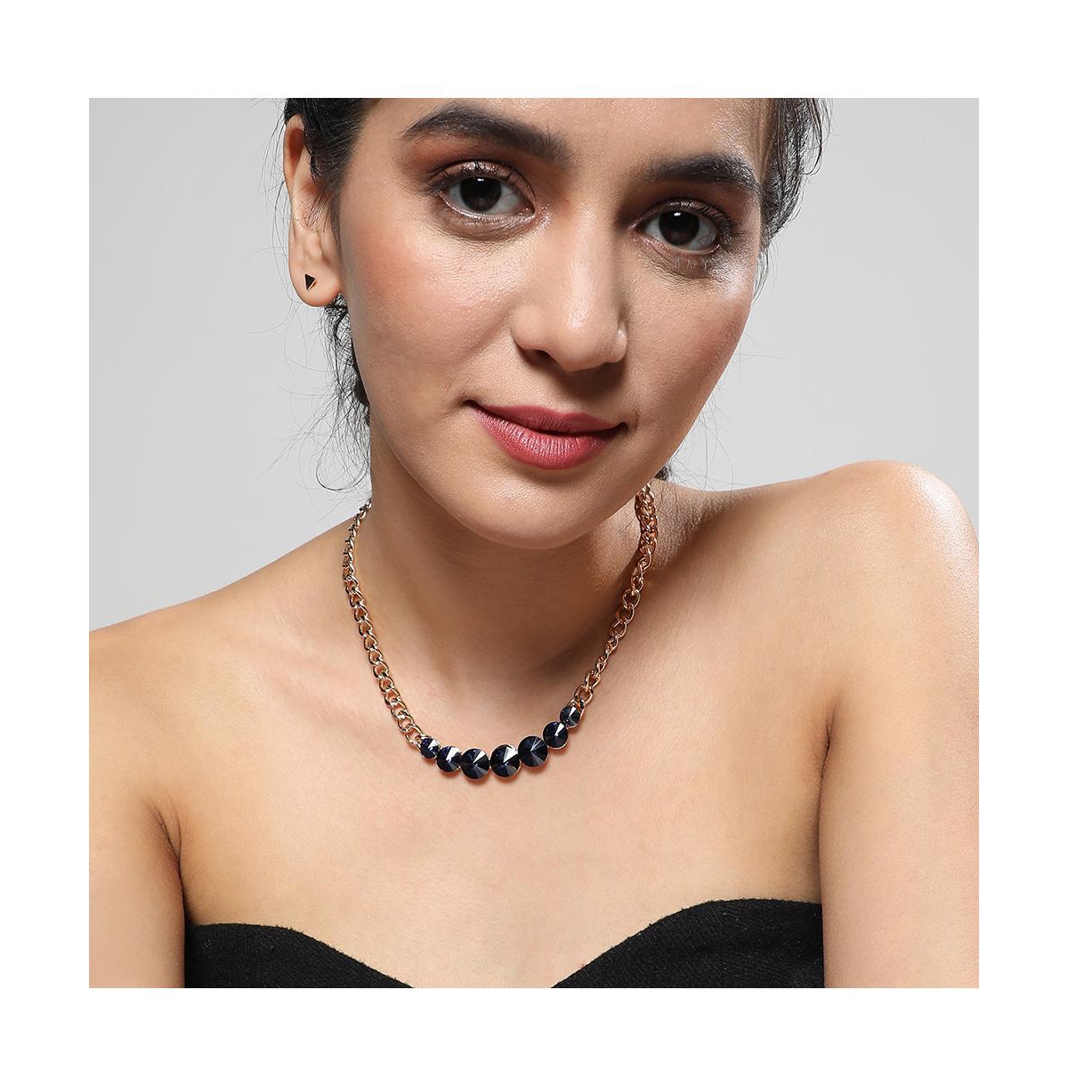 Sohi Aurora Whisper Collar Necklace In Blue