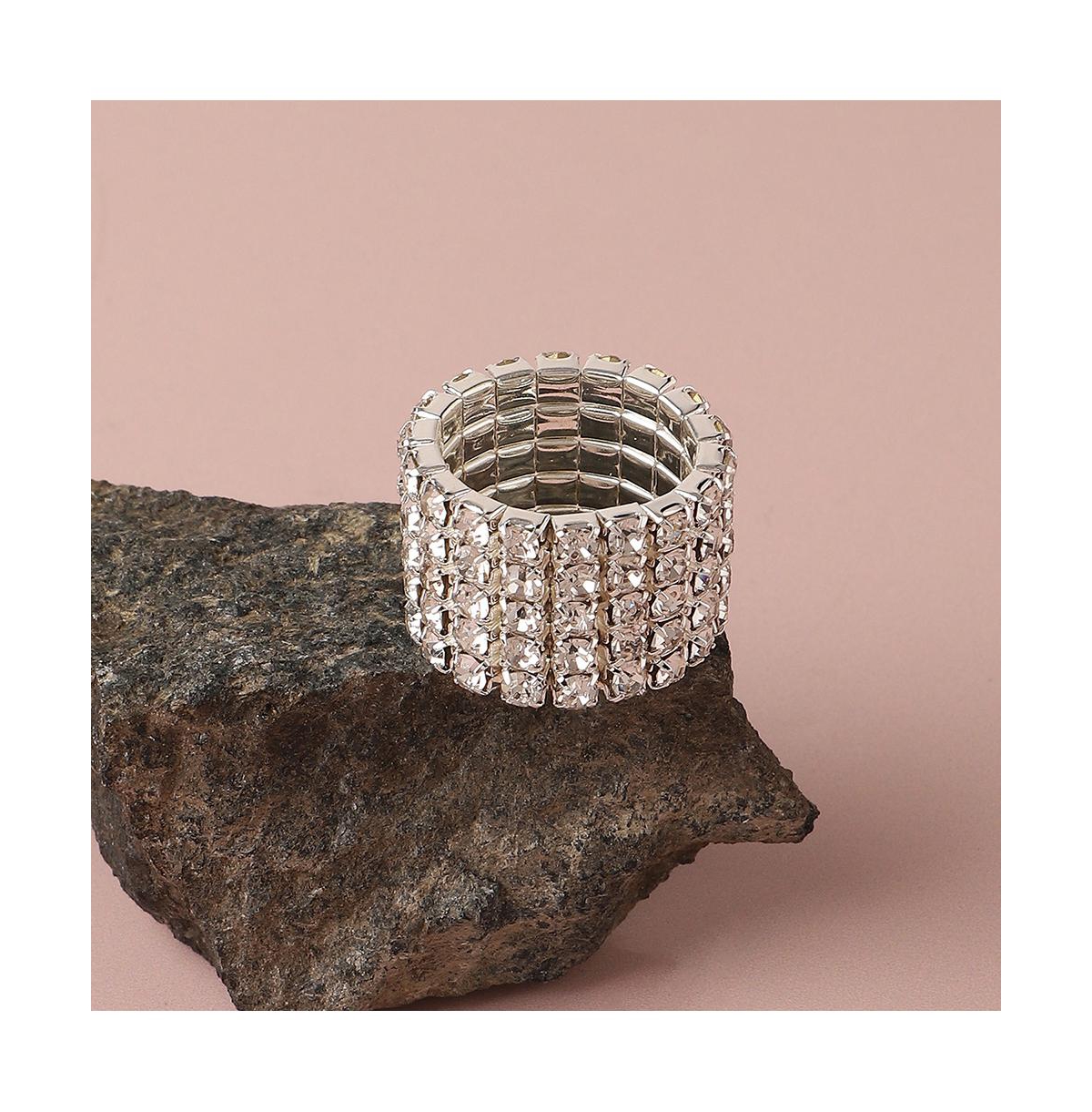 Sohi Women Silver Coloured Ring In Metallic