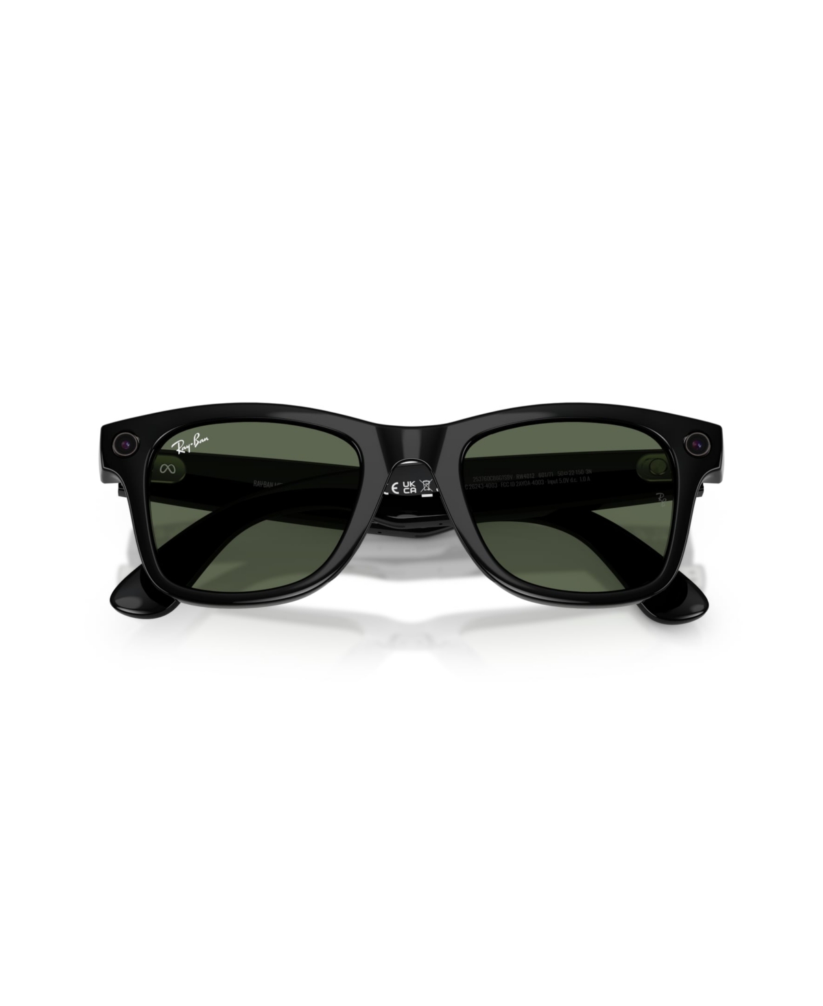 Ray Ban Unisex Ai Meta Gen2 Wayfarer Sunglasses, Rw4012 In Black