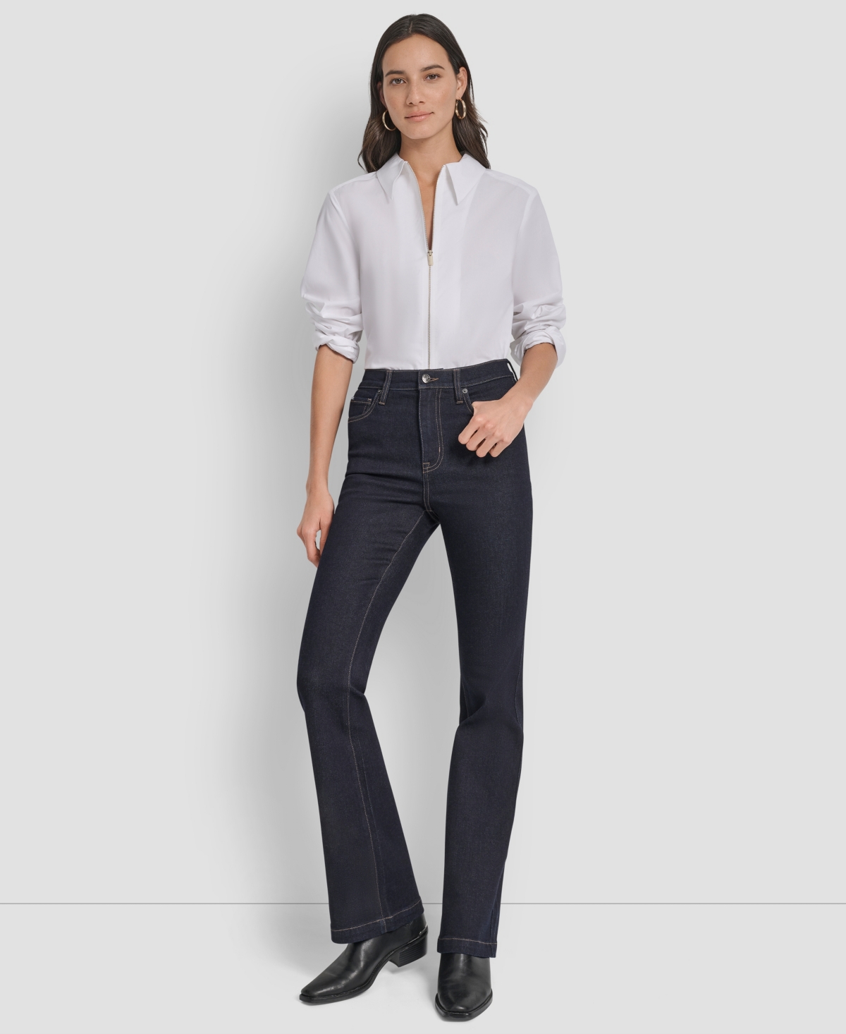 Dkny Jeans Women's High Rise Flare Jeans In Blue