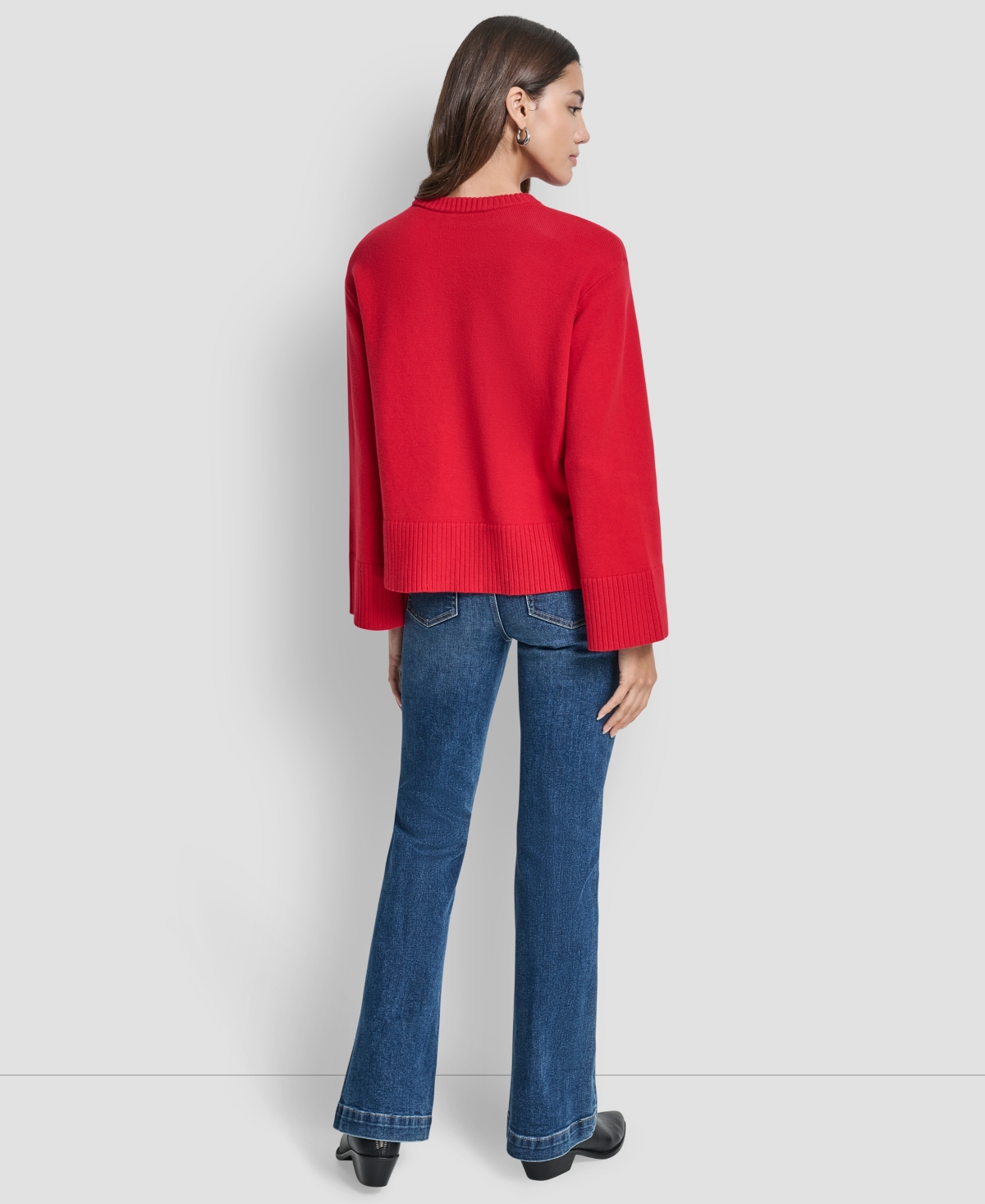Dkny Jeans Women's High Low Hem Sweater In Red