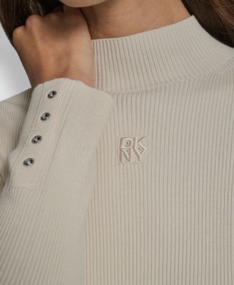 Women's Rib Long Sleeve Slim Fit Sweater