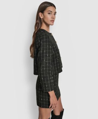 Women's Cropped Front Pockets Long Sleeve Jacket