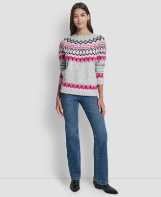 Women's Fair Isle Crewneck Raglan Sweater 