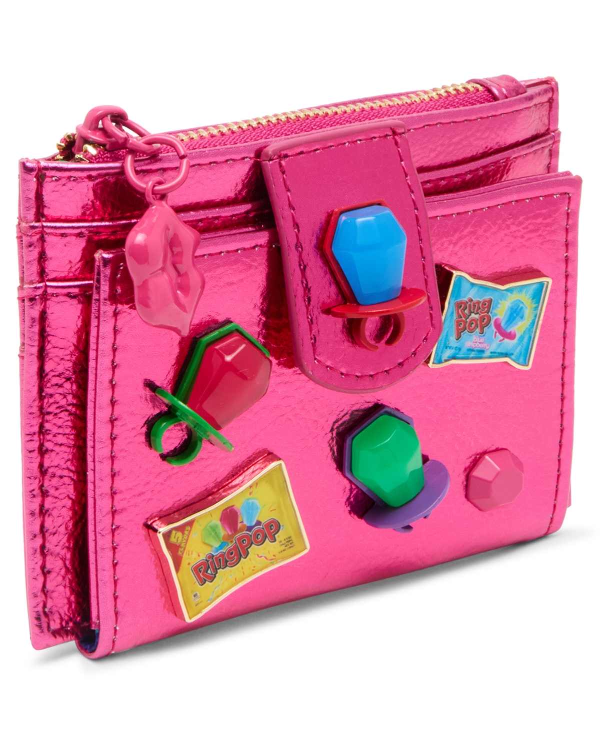 Betsey Johnson Thru Lick Thin Bifold Mini Wallet In Pink