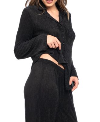 Women's 2-Piece Long Sleeve Top and Pants Pajama Set