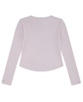 Girls' Double Bow Pointelle Long-Sleeve Top