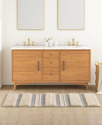 Asher Woven Texture Stripe Bath Rug, 20" x 32"