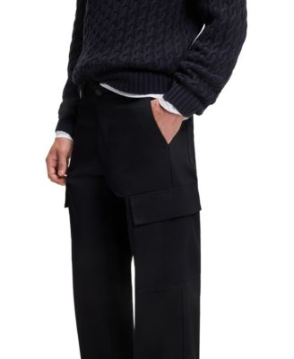 Men's BECKHAM x BOSS Micro-Patterned Cotton Cargo Pants