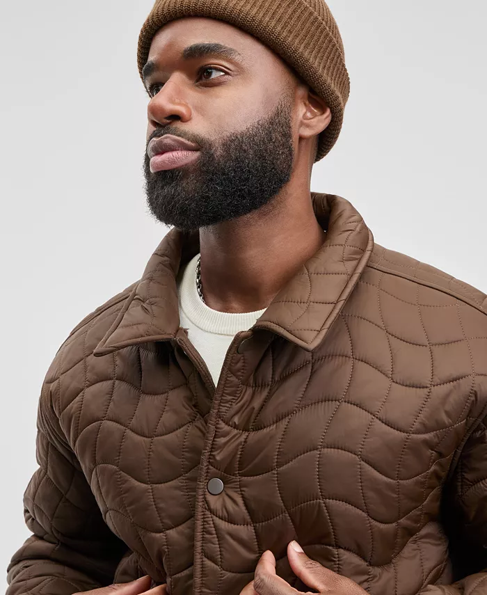Men's Quilted Cozy Snap-Front Jacket - thumbnail 4